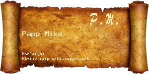 Papp Mike névjegykártya