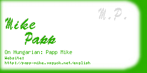 mike papp business card
